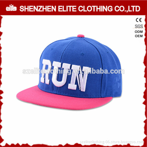 Custom Printed Blue and Pink Flat Snackback Caps Bulk